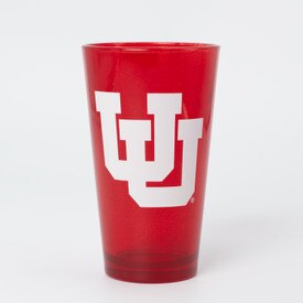 Interlocking U Red Pint Glass