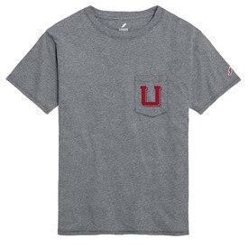 League Vault Block U All American Gray Pocket Tee