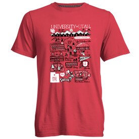 Julia Gash University of Utah Landmark Tee Red