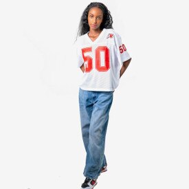 Established & Co. Women's White Boyfriend Jersey