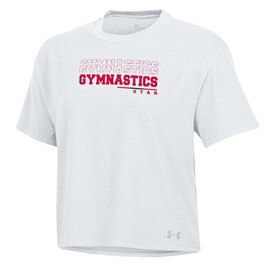 Under Armour Women's Utah Gymnastics White Crop Tee