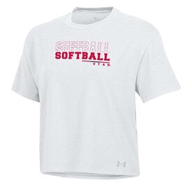 Under Armour Women's Utah Softball White Crop Tee
