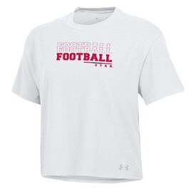 Under Armour Women's Utah Football White Crop Tee