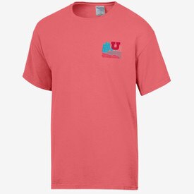 Comfort Wash Block U Red Short Sleeve Tee