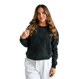 Gameday Social Unisex Embossed Comfort Crewneck Black