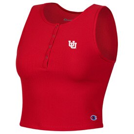 Champion Women's Tailgate Rib Henly Cropped Tank Red