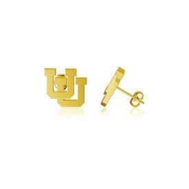 Dayna Designs Interlocking U Gold Stud Earrings