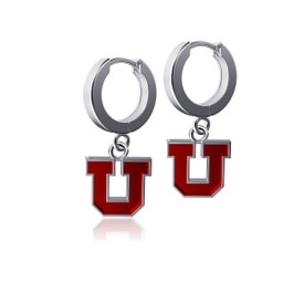 Dayna Designs Block U Enamel Huggie Earrings