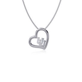 Dayna Designs Interlocking U Silver Heart Pendant Necklace