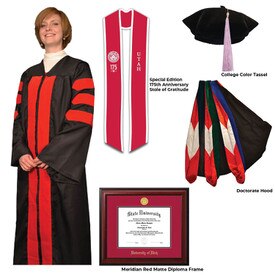 PhD/Doctorate Crimson Red Graduation Package