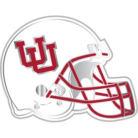 Interlocking U White Football Helmet Collector's Pin